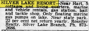 Silver Lake Resort - June 1968 Ad